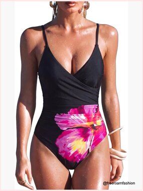 Sexy Wrap Push Up One Piece Swimsuit Tummy Control Bathing Suit